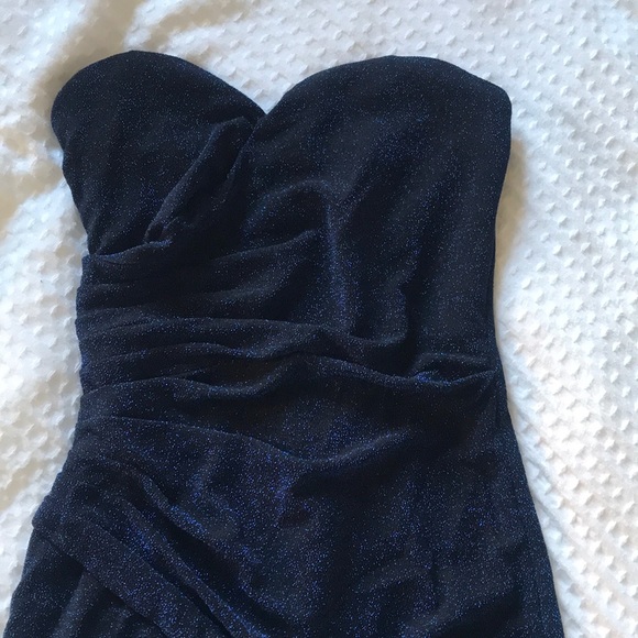 Forever21 Strapless Blue Glittery Formal Dress - Picture 2 of 4
